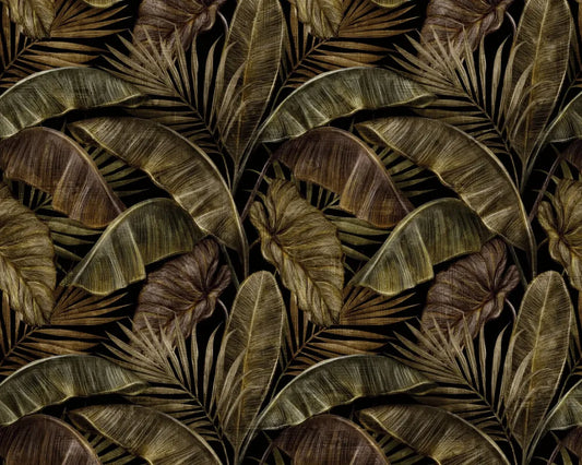 Golden tropical leaves
