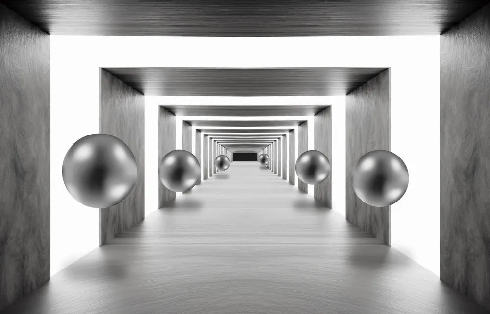 Silver balls in the tunnel 3D