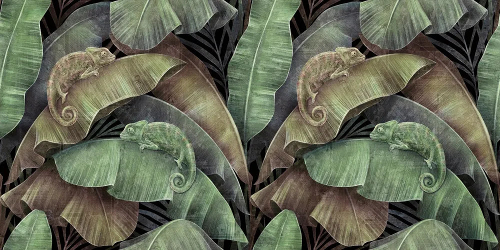 Tropical banana leaves
