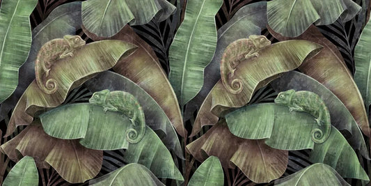 Tropical banana leaves