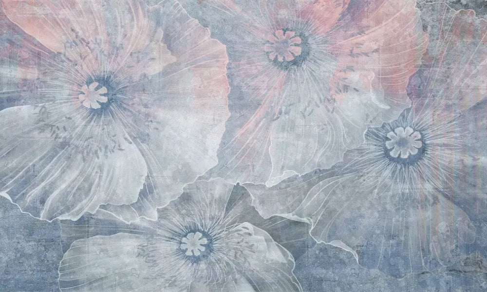 Blue poppies, drawing