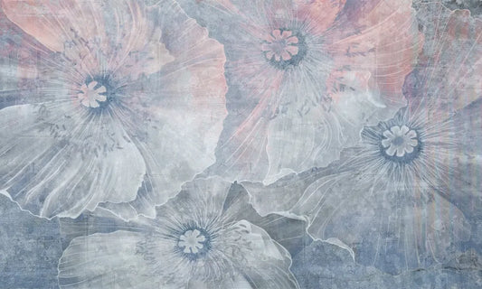 Blue poppies, drawing