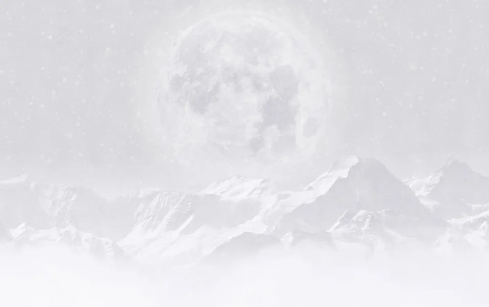 Moon over mountains, drawing