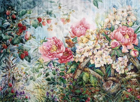 Peonies, watercolor