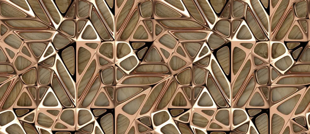 Copper 3D pattern on wood