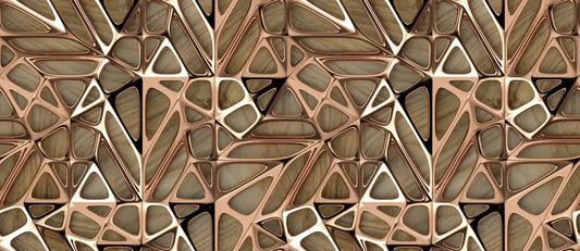 Copper 3D pattern on wood