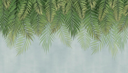 Lush palm leaves