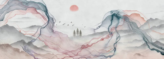 Mountain landscape, watercolor