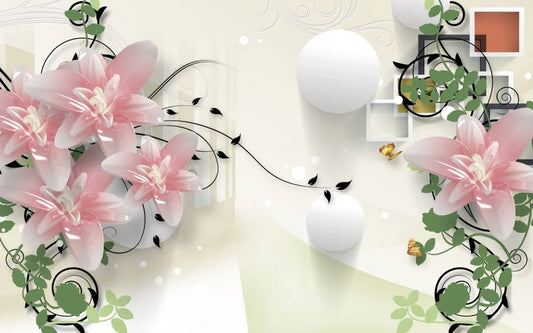 Pink lilies 3d