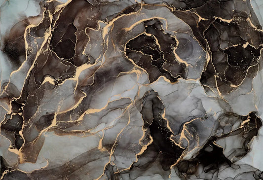 Dark with gold fluid