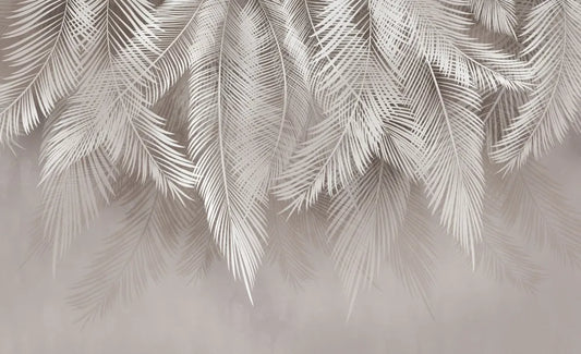 Beige palm leaves