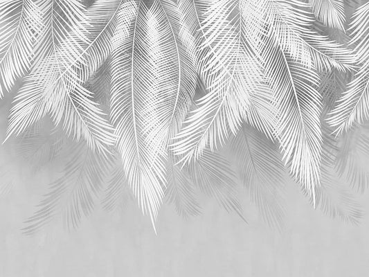 Gray palm leaves