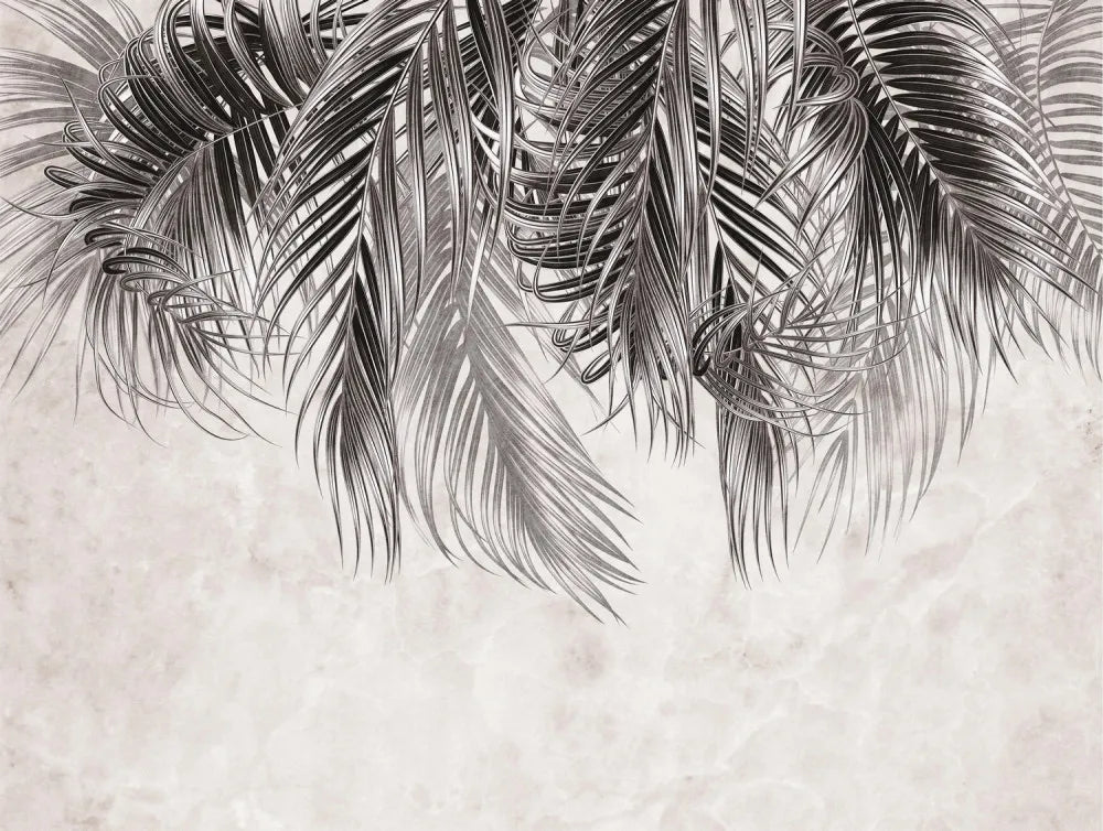 Beige tropical leaves