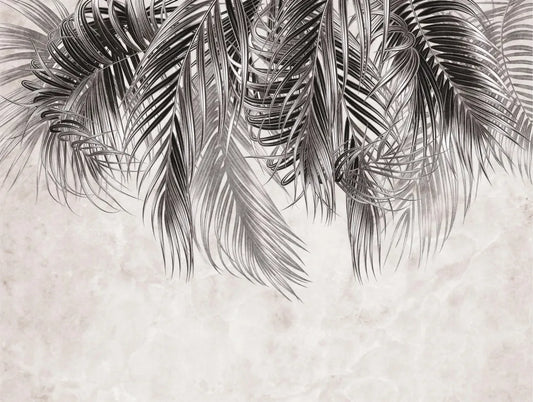 Beige tropical leaves