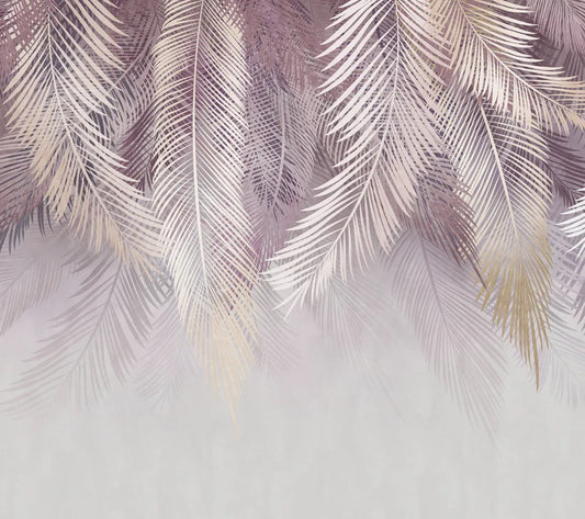 Pink palm leaves
