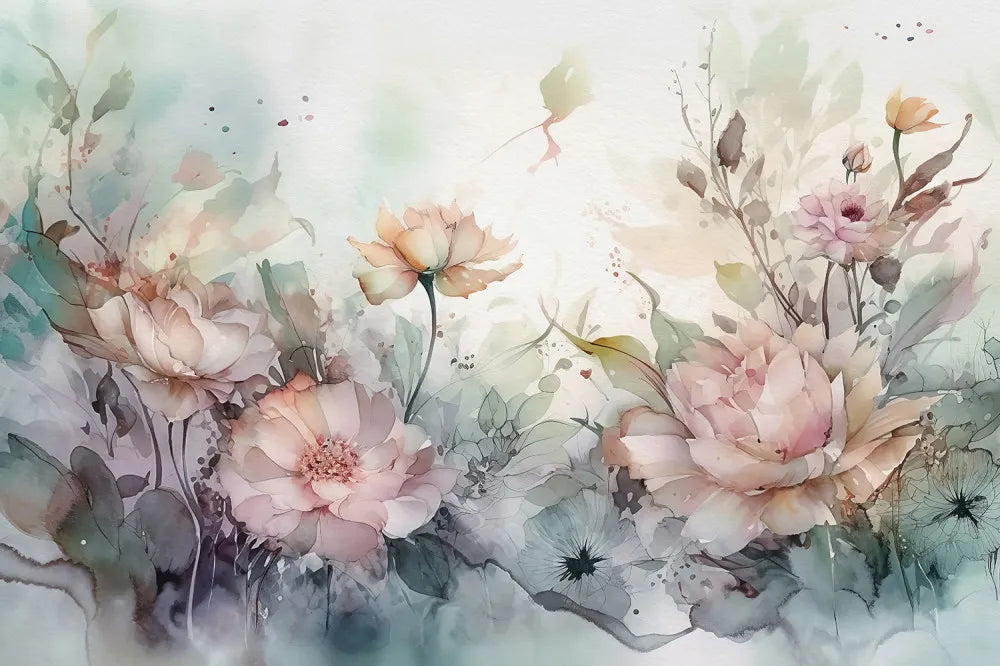 Delicate roses, watercolor