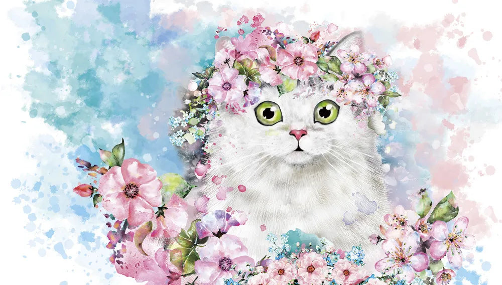 Cat with flowers
