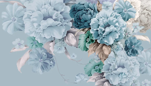 Delicate blue peonies