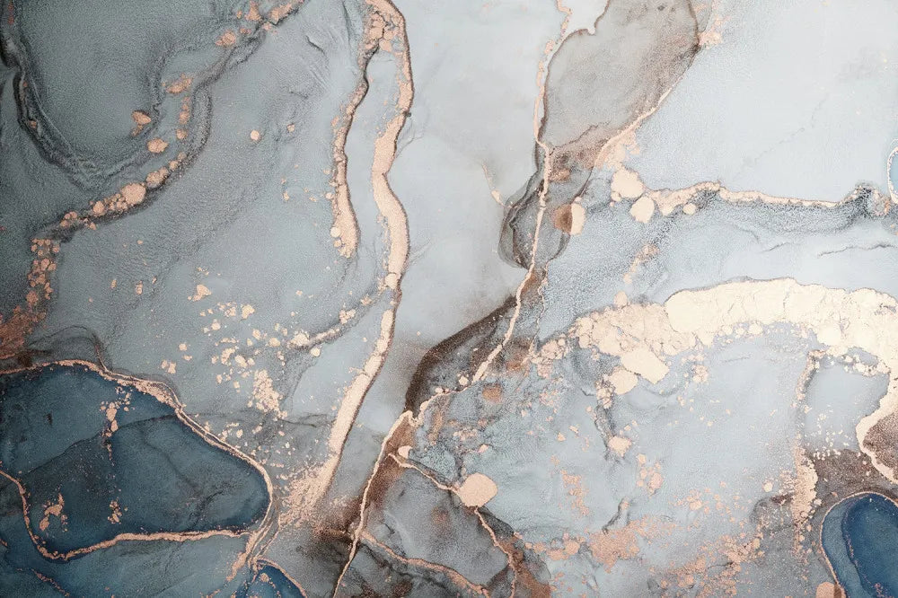 Blue marble with gold