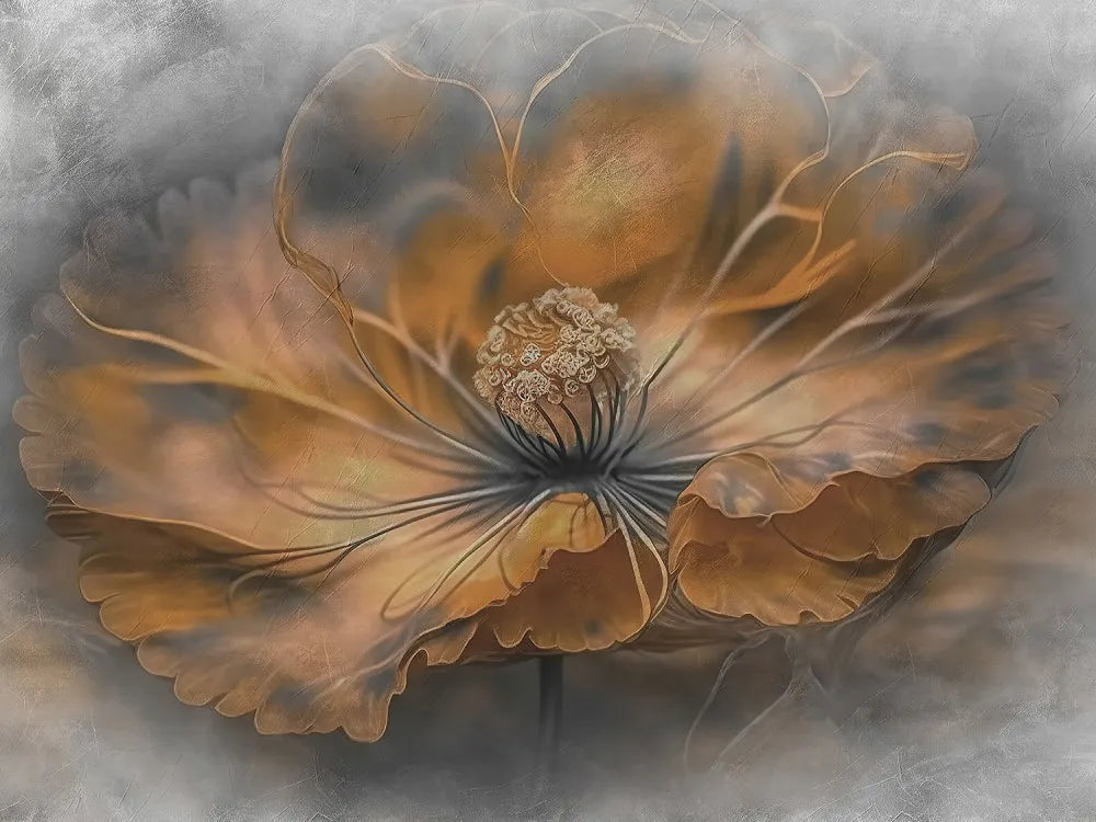 Orange poppy, watercolor
