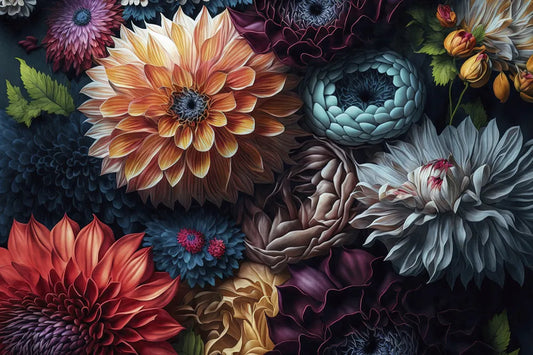 Garden flowers, vintage
