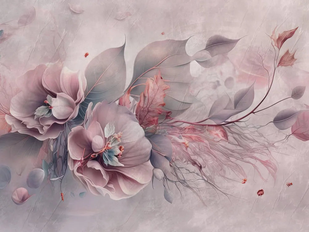 Pink watercolor flowers