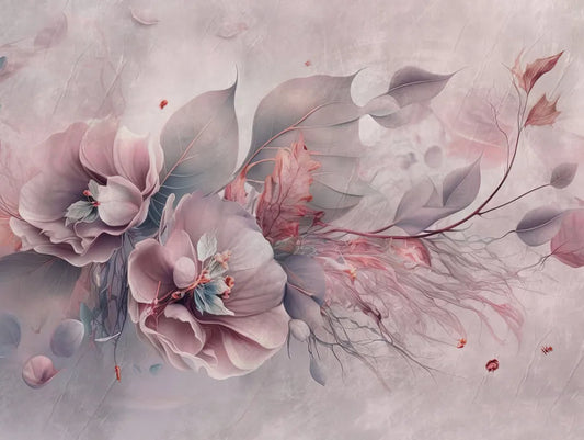 Pink watercolor flowers