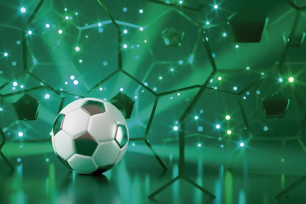Ball on green background 3D