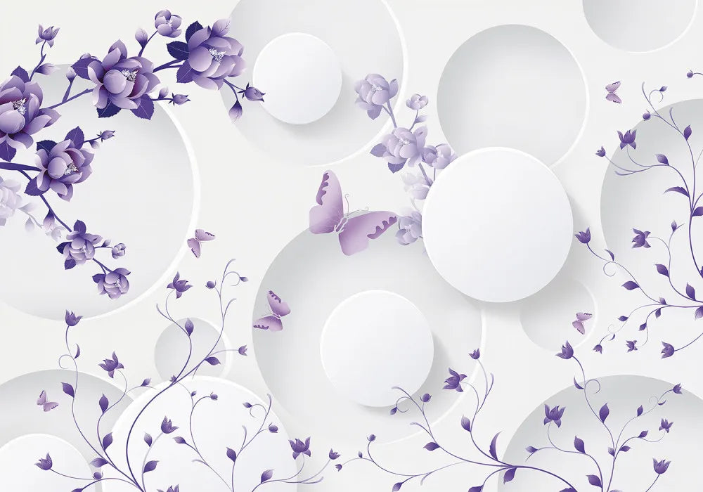 Flowers with butterflies 3D