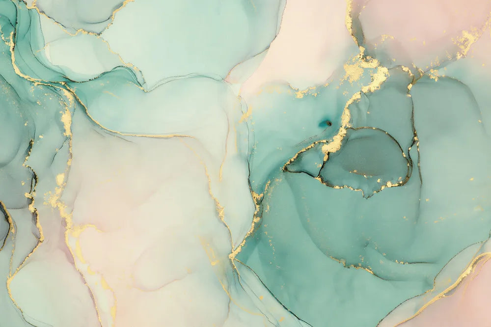 Gold in azure marble