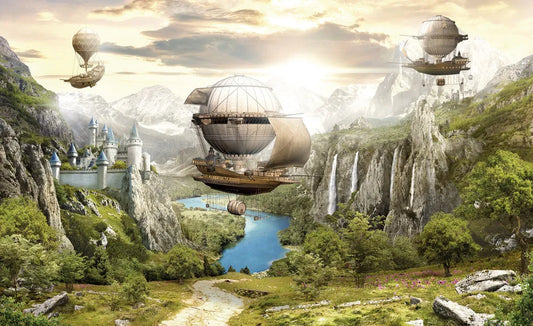 Flight over the mountains 3D