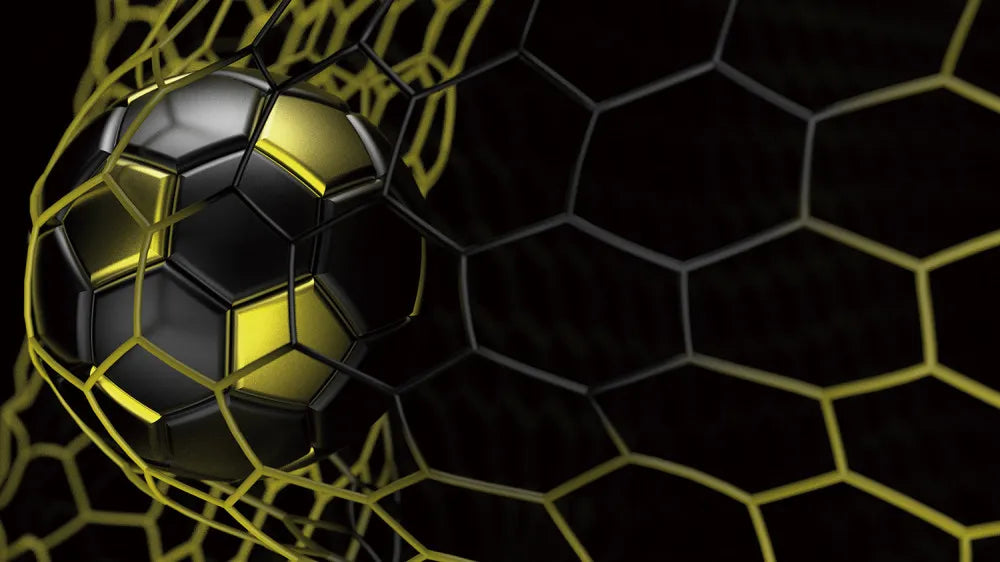Black and yellow soccer ball