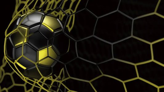 Black and yellow soccer ball