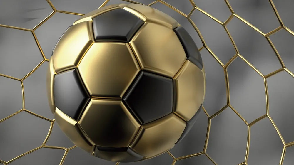 Soccer ball in goal 3D