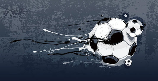Soccer ball on blue background