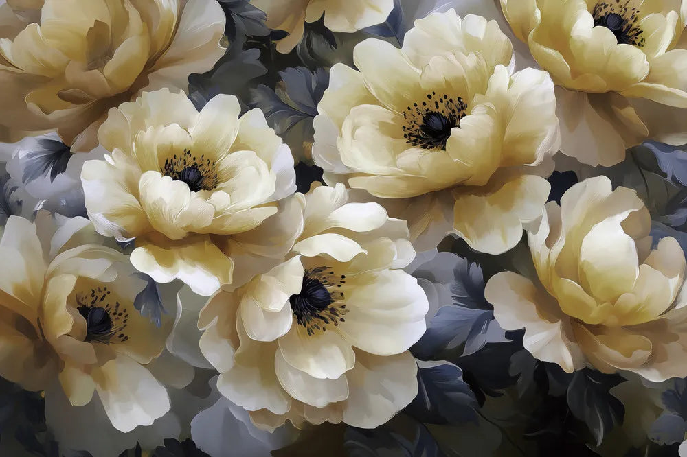 Light peonies, watercolor