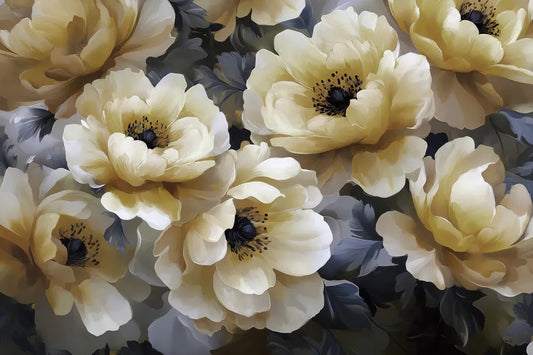 Light peonies, watercolor