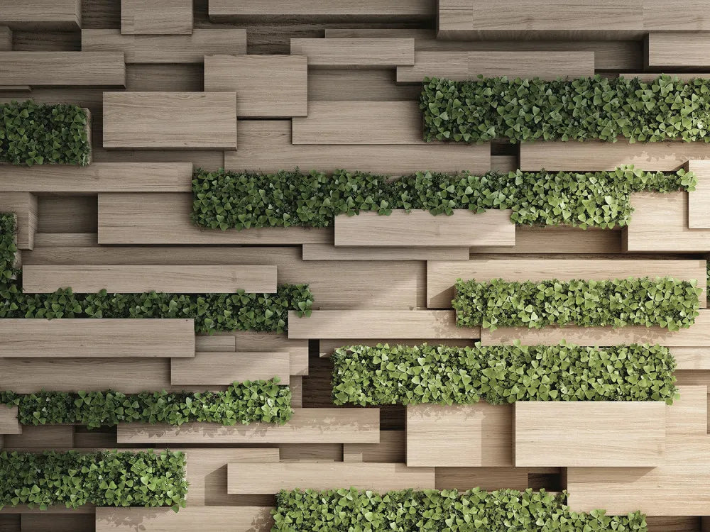 Wall with plants 3D
