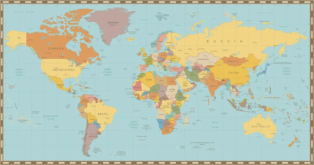 Bright geographical map