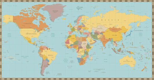 Bright geographical map