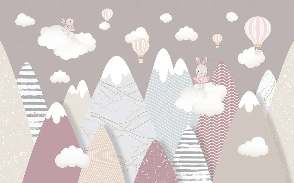 Mountains and bunnies in the clouds