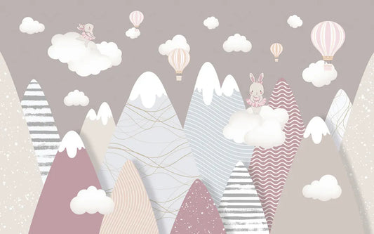 Mountains and bunnies in the clouds