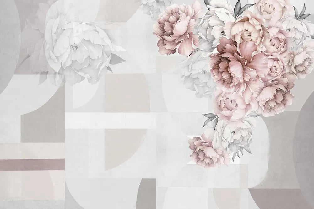 Watercolor pink peonies