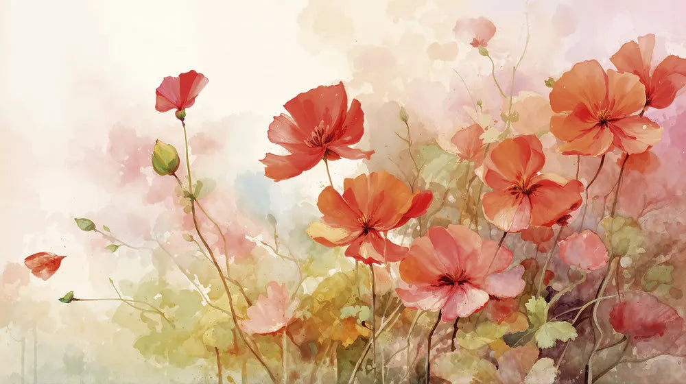 Red poppies, watercolor