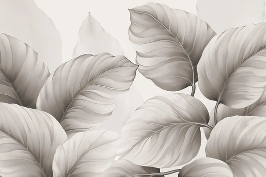 Beige large leaves