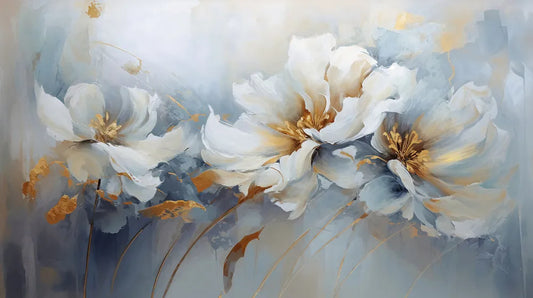 White flowers, watercolor