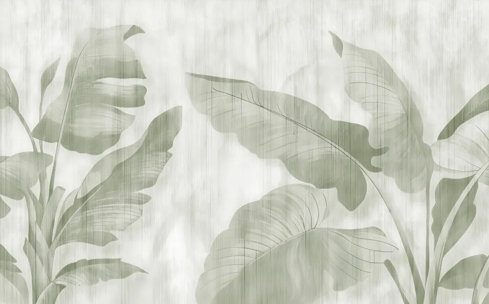 Luxurious banana leaves