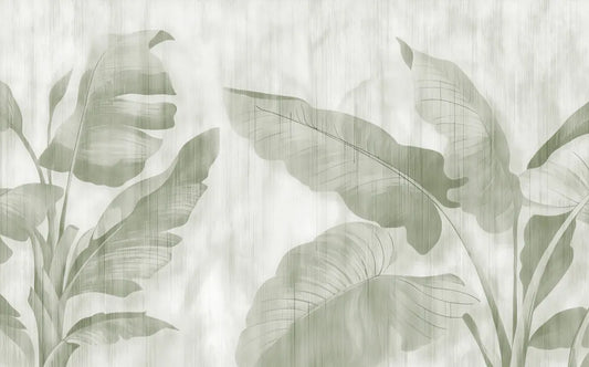 Luxurious banana leaves
