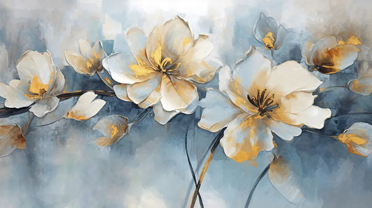 Flowering of white magnolia
