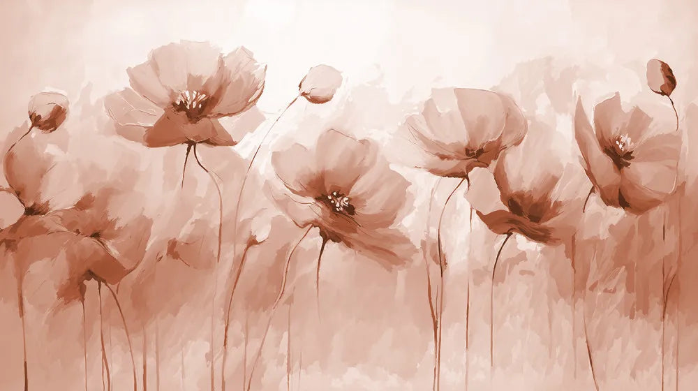 Delicate watercolor poppies